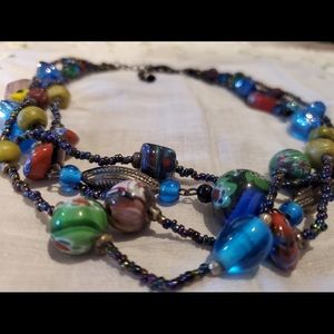 CLASSIC Colored Murano glass beads necklace